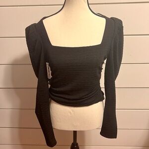 ASTR the Label Textured Knit Puffy Sleeve Top